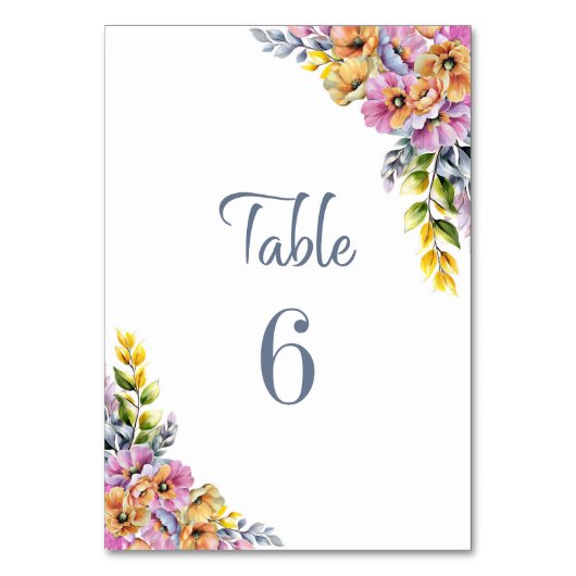 Rosa und orangefarbene Tischnummer (Rückseite)