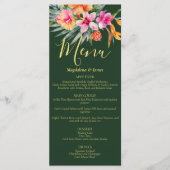 Rosa und orangefarbene tropische Floralfarben auf  Menükarte (Vorderseite)