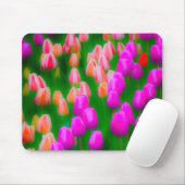 Rosa und orangefarbene Tulpenmuster Mousepad (Mit Mouse)