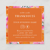 Rosa und orangefarbene Wasserfarben - Kleine Unter Rabattkarte (Rückseite)