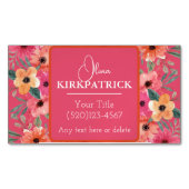 Rosa und orangefarbene Wasserfarben Magnetische Visitenkarte (Vorderseite)