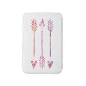 Rosa und orangefarbene Wasserfarbenpfeile Badematte (Vorderseite Vertikal)