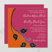 Rosa und orangefarbene Weinrebe Einladung zur Hoch (Vorne/Hinten)