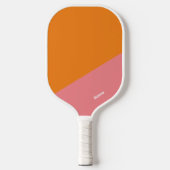 rosa und orangefarbener Block mit Name Pickleball Schläger (Vorderseite)