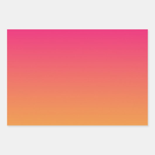 Rosa und orangefarbener Farbverlauf Geschenkpapier Set (Vorderseite)