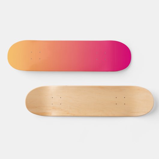 Rosa und orangefarbener Farbverlauf Skateboard (Horizontal)
