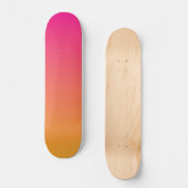 Rosa und orangefarbener Farbverlauf Skateboard (Vorderseite)