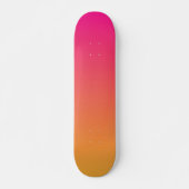 Rosa und orangefarbener Farbverlauf Skateboard (Vorne)