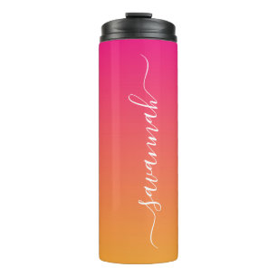 Rosa und orangefarbener Farbverlauf Thermosbecher