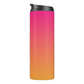 Rosa und orangefarbener Farbverlauf Thermosbecher (Nach rechts gedreht)