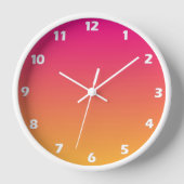 Rosa und orangefarbener Farbverlauf Uhr (Vorderseite)