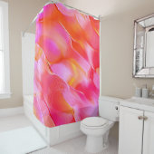 Rosa und orangefarbener Fels Duschvorhang (Beispiel)