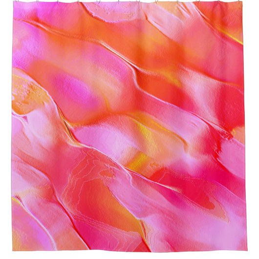 Rosa und orangefarbener Fels Duschvorhang (Vorderseite)