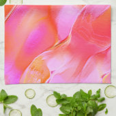 Rosa und orangefarbener Fels Geschirrtuch (Gefaltet)