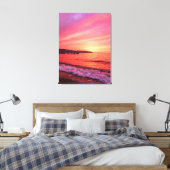 Rosa und orangefarbener Himmel schöner Sonnenunter Leinwanddruck (Insitu (Schlafzimmer))