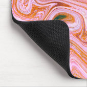 Rosa und orangefarbener Marmor Mousepad (Ecke)