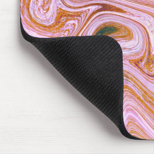 Rosa und orangefarbener Marmor Mousepad (Ecke)