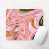 Rosa und orangefarbener Marmor Mousepad (Mit Mouse)