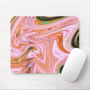Rosa und orangefarbener Marmor Mousepad