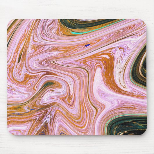 Rosa und orangefarbener Marmor Mousepad (Vorne)