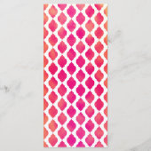 Rosa und orangefarbenes arabisches marokkanisches  menükarte (Rückseite)