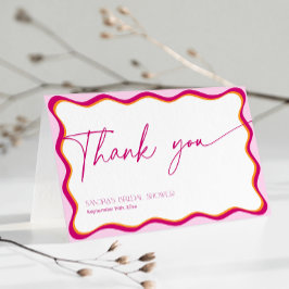 Rosa und orangefarbenes Brautparty Dankeskarte