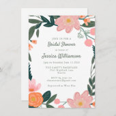 Rosa und orangefarbenes Brautparty Einladung (Vorne/Hinten)