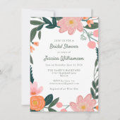 Rosa und orangefarbenes Brautparty Einladung (Vorderseite)