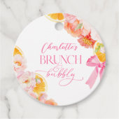 Rosa und orangefarbenes Brautparty Geschenkanhänger (Vorderseite)