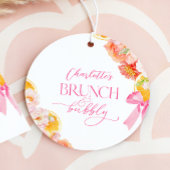 Rosa und orangefarbenes Brautparty Geschenkanhänger