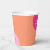 Rosa und orangefarbenes Brautparty Pappbecher (Rechts)