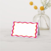 Rosa und orangefarbenes Brautparty Platzkarte (Rückseite)