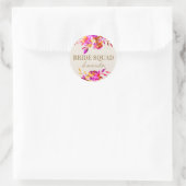 Rosa und orangefarbenes Brautparty Runder Aufkleber (Tasche)