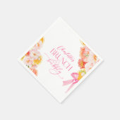 Rosa und orangefarbenes Brautparty Serviette (Ecke)