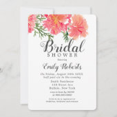 Rosa und orangefarbenes Dahlia-Brautparty Einladung (Vorderseite)