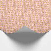 rosa und orangefarbenes Damaskusmuster Geschenkpapier (Ecke)