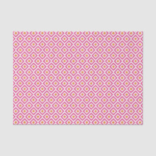 rosa und orangefarbenes Ikat-Diamantenmuster Seidenpapier