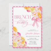 Rosa und orangefarbenes, lebhaftes Brautparty Einladung (Vorderseite)