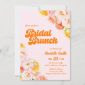 Rosa und orangefarbenes, lebhaftes Brautparty Einladung (Vorderseite)