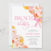 Rosa und orangefarbenes, lebhaftes Brautparty Einladung (Vorderseite)