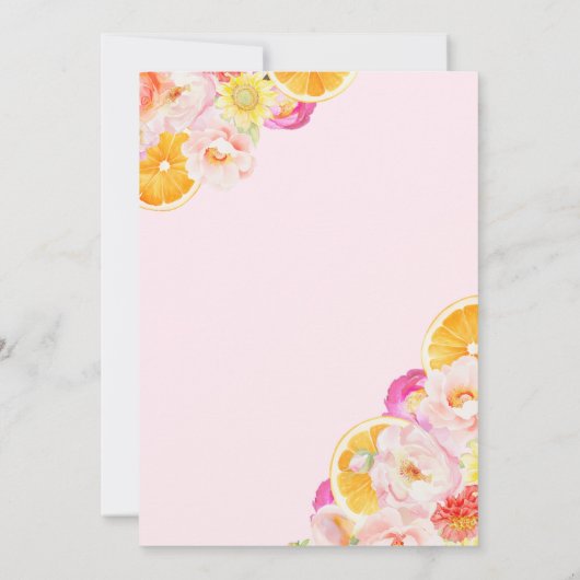 Rosa und orangefarbenes, lebhaftes Brautparty Einladung (Rückseite)