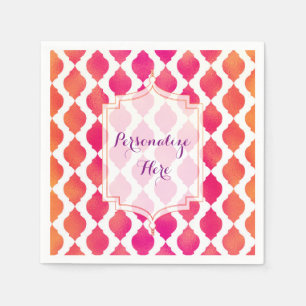 Rosa und orangefarbenes marokkanisches Party Serviette