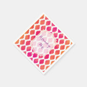 Rosa und orangefarbenes marokkanisches Party Serviette (Ecke)