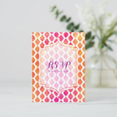 Rosa und orangefarbenes marokkanisches Party UAWG Einladungspostkarte (Stehend Vorderseite)