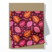 Rosa und orangefarbenes tropisches Monstera-Leaf-M Stoff