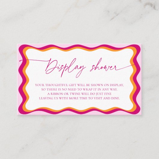 Rosa und orangefarbenes, unverpacktes Brautparty Begleitkarte (Vorderseite)