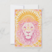 Rosa und Orangen Himmellion Dankeskarte (Rückseite)