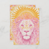 Rosa und Orangen Himmellion Dankeskarte (Vorne/Hinten)