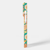 Rosa- und Orangenblumenmuster Case-Mate iPhone Hülle (Rückseite / Links)