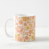 Rosa- und Orangenblumenmuster Kaffeetasse (Links)